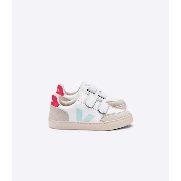 Veja V-12 LEATHER Joggesko Barn White/Beige | NO 878LIS